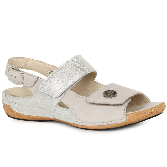 Waldlaufer 342002 212 424 Ladies Cement/Silver Sandal