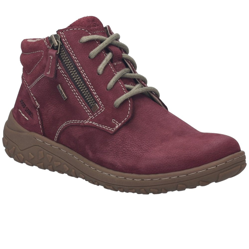 Josef  Seibel 90554 VL400 574 Ladies Waterproof Plum Lace up Boot.
