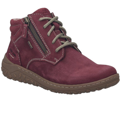 Josef  Seibel 90554 VL400 574 Ladies Waterproof Plum Lace up Boot.