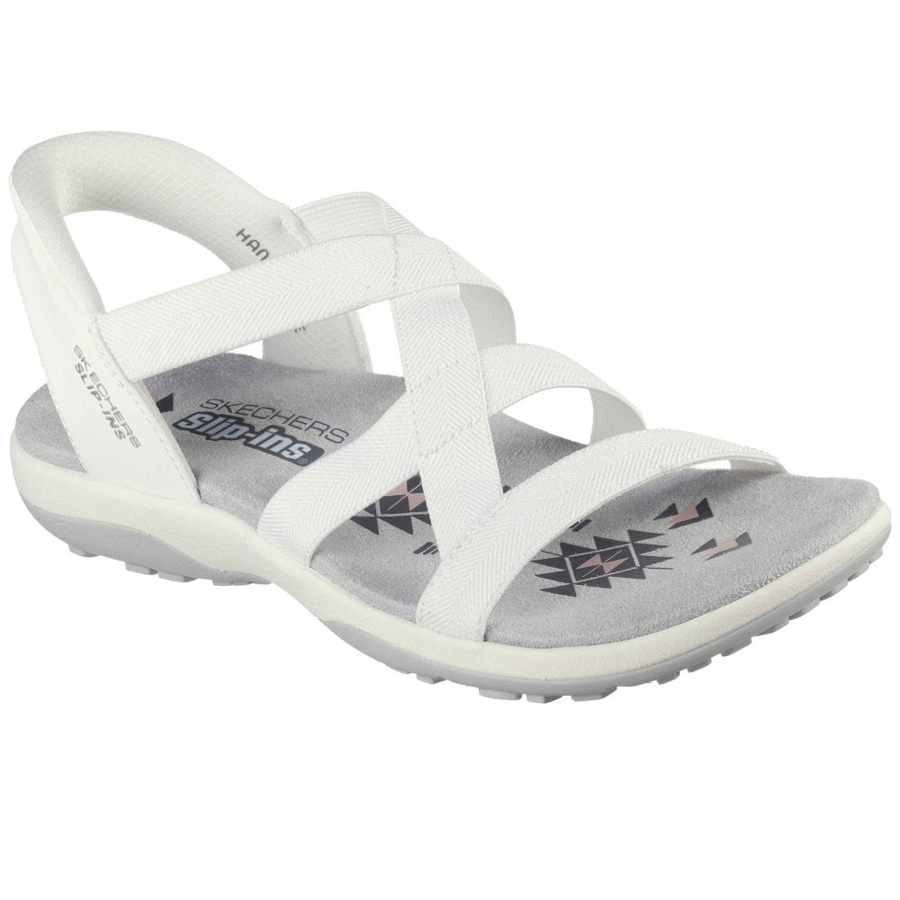 Skecher 163460 Ladies Reggae Slim Slip In White Sandal