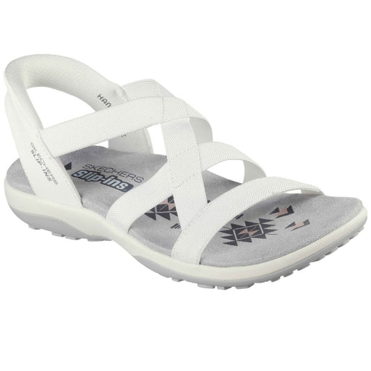 Skecher 163460 Ladies Reggae Slim Slip In White Sandal