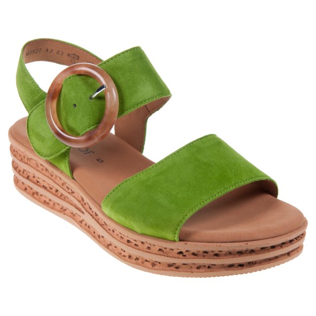 Gabor 64.550.14 Ladies Andre  Granny Green Wedge Velcro Sandal