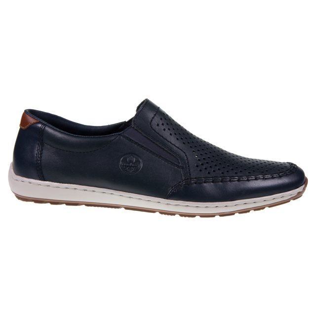 Rieker  08868-15 Mens Blue Slip on Shoe