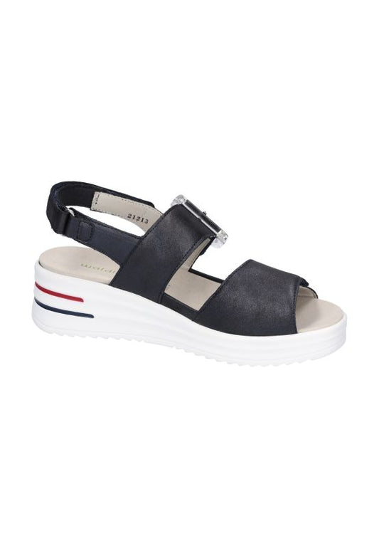 Waldlaufer 795006 198 194  H-Dina Navy Ladies Velcro Sandle