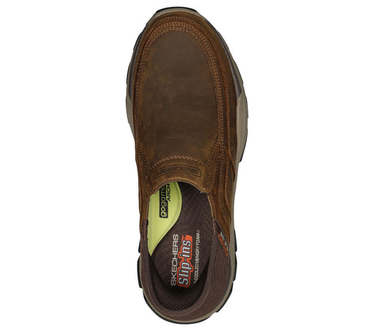 Skecher 204810 Mens Dark Brown Elgin Slip In Shoe