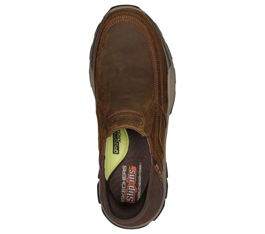 Skecher 204810 Mens Dark Brown Elgin Slip In Shoe