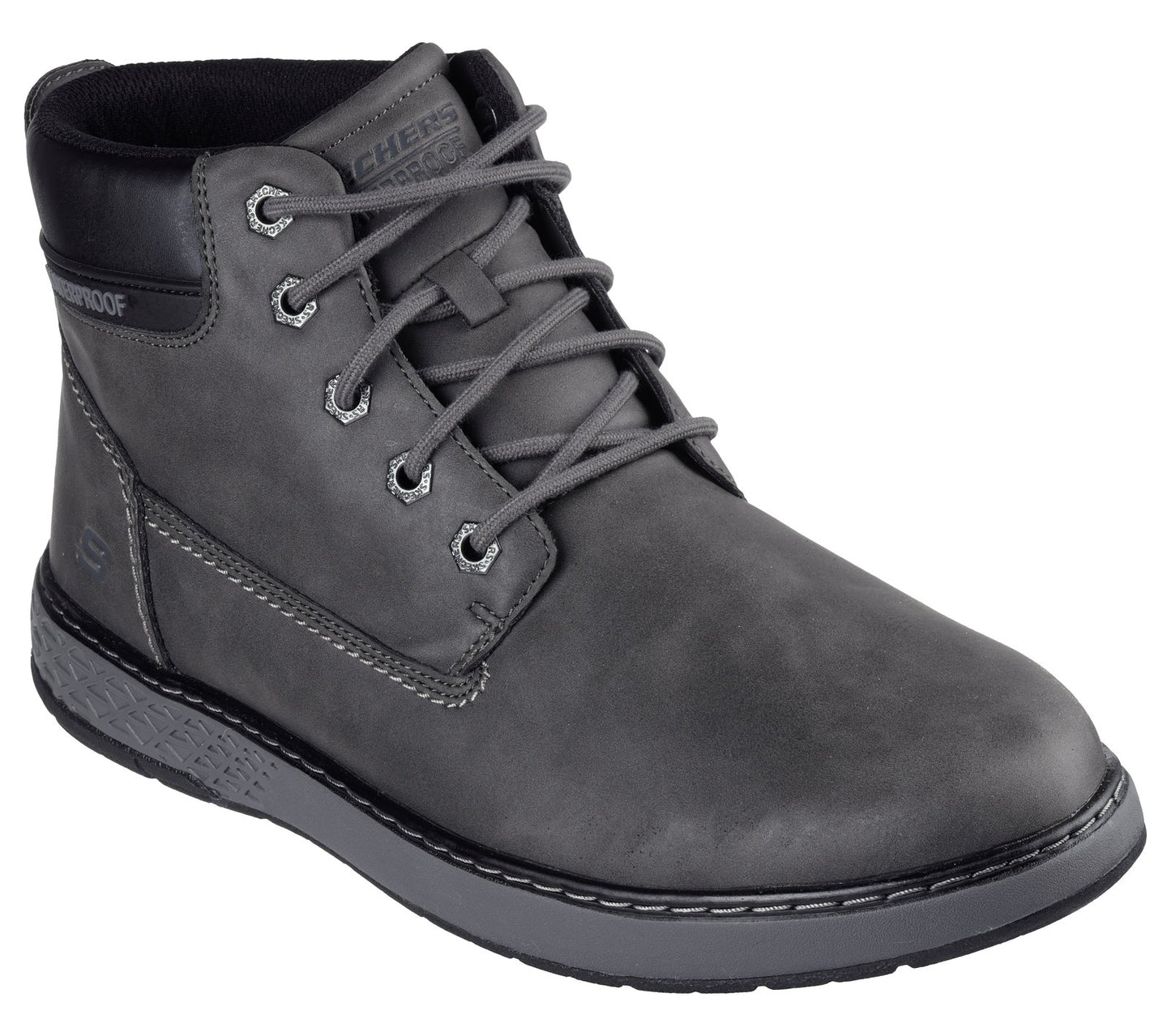 Skechers 205235 Mens Relaxed fit Charcoal waterproof garlan-deno boot
