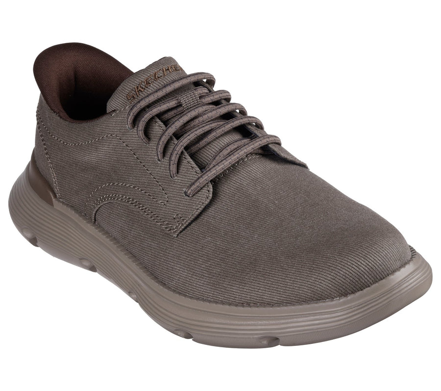 Skecher 205352 Mens Gaza Clive Dark Taupe Slip-In