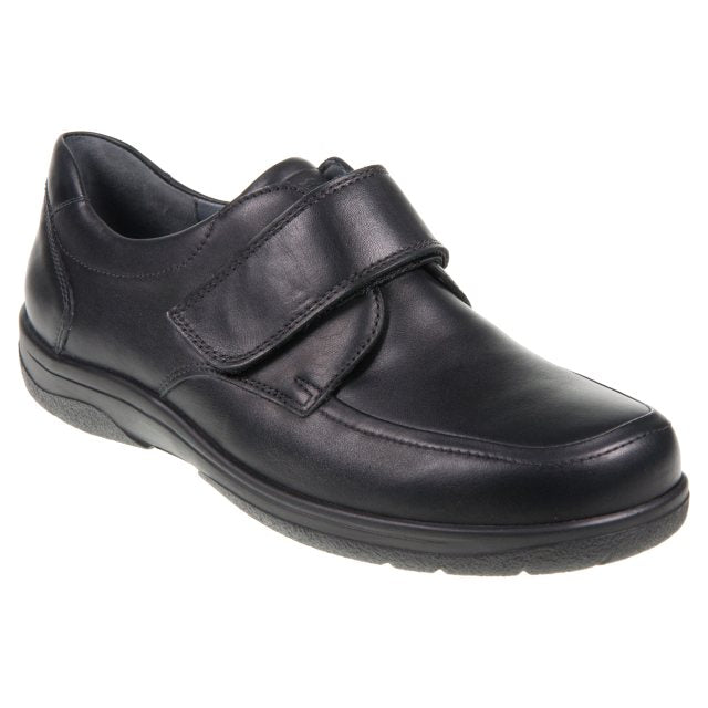 Waldlaufer 633301 174 001 Mens Black Velcro Shoe
