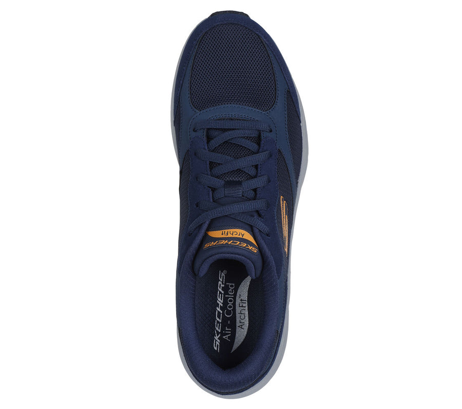 Skecher 232702 Mens Archfit Navy/Orange Trainer