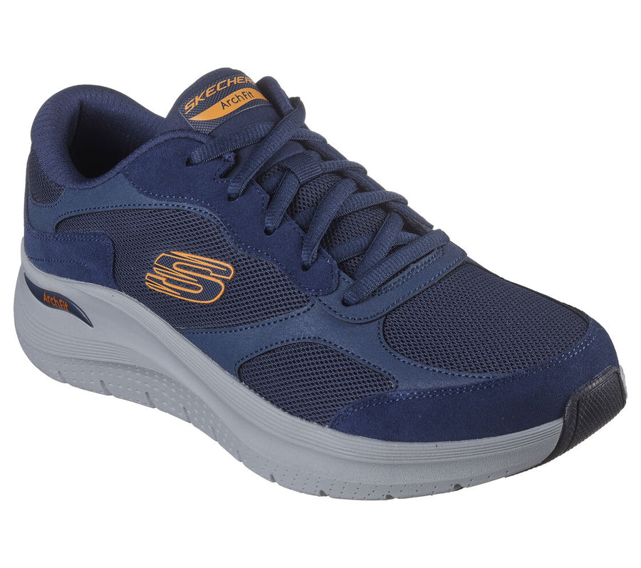 Skecher 232702 Mens Archfit Navy/Orange Trainer