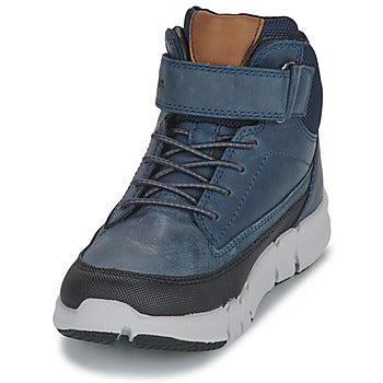 Geox J369BA J Flexyper Boys Navy Leather Trainer
