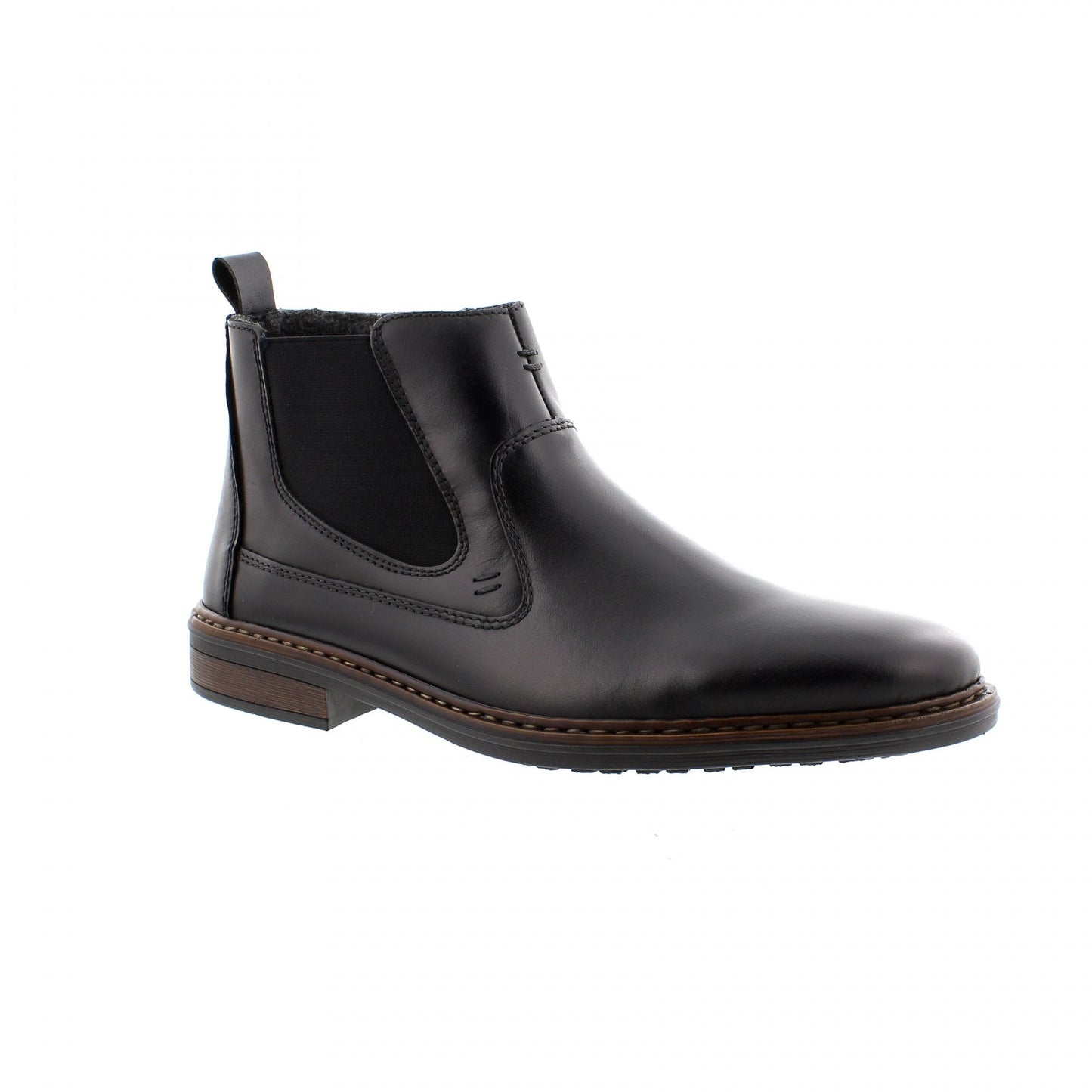 Rieker 37662-00 Mens Black Zip Chelsea Boot;