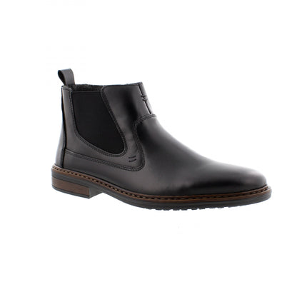 Rieker 37662-00 Mens Black Zip Chelsea Boot;