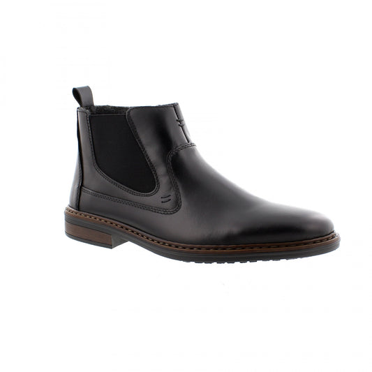 Rieker 37662-00 Mens Black Zip Chelsea Boot;