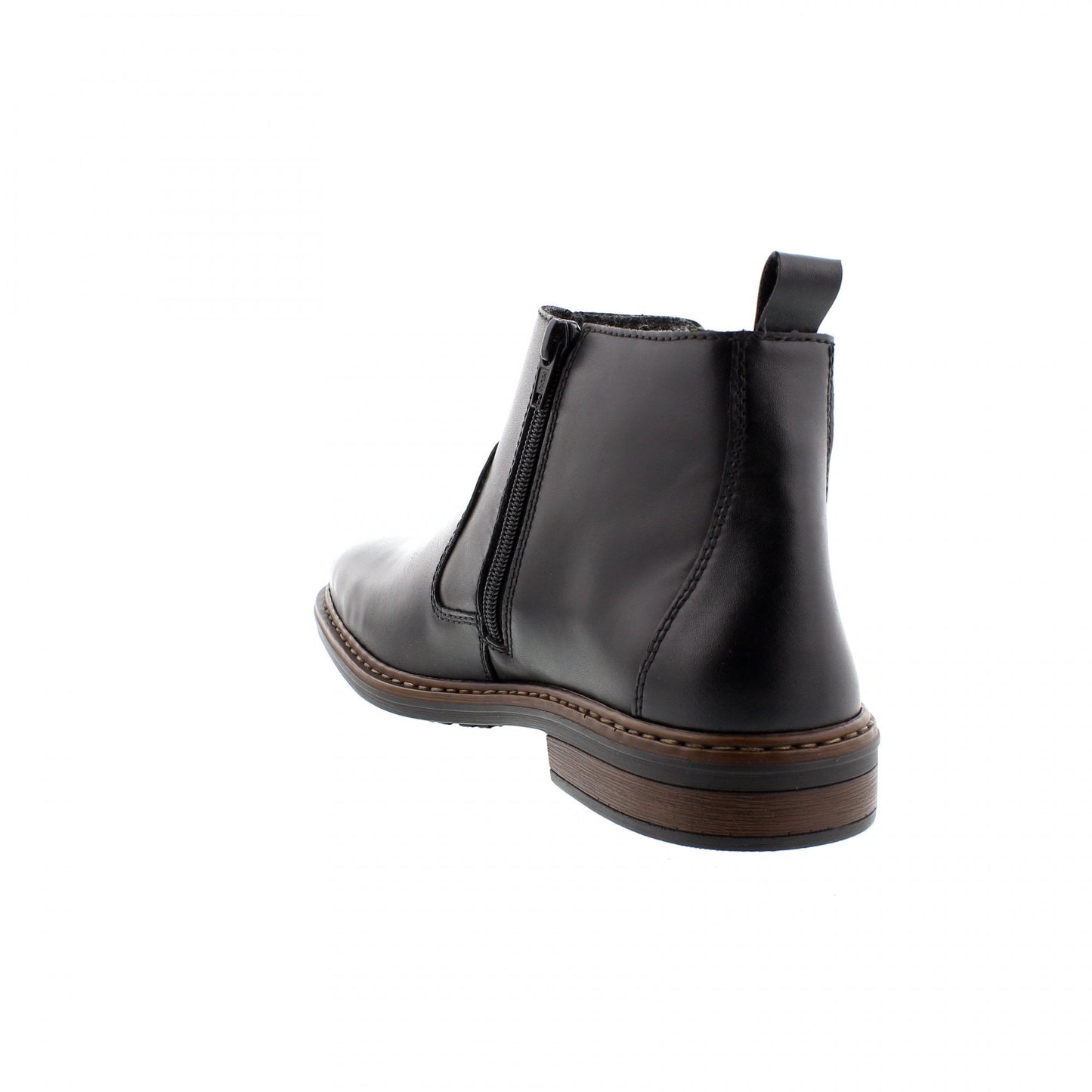 Rieker 37662-00 Mens Black Zip Chelsea Boot;