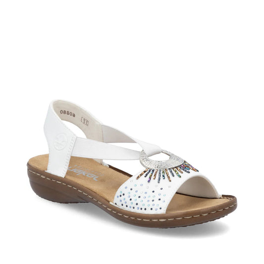 Rieker 60880-80 Ladies White Sandal
