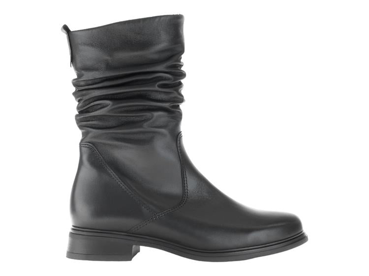 Gabor 52.793.57 Ladies Hodie Black Mid Length Ruched Boot.