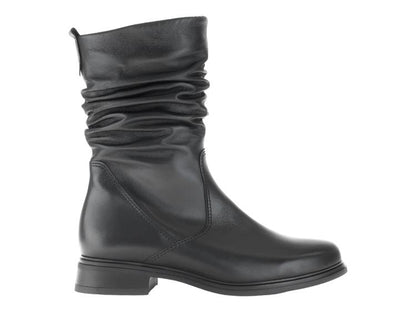 Gabor 52.793.57 Ladies Hodie Black Mid Length Ruched Boot.