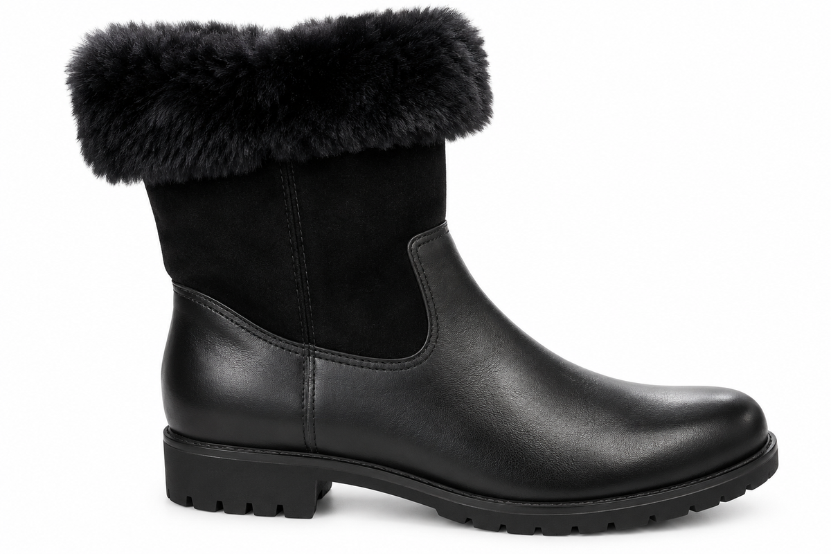Caprice 9-26426-23 Black Nappa/Suede Comb Boot