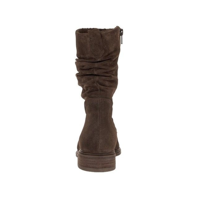 Gabor 8040.02.003 Ladies Hodie Brown Suede Mid Length Ruched Boot