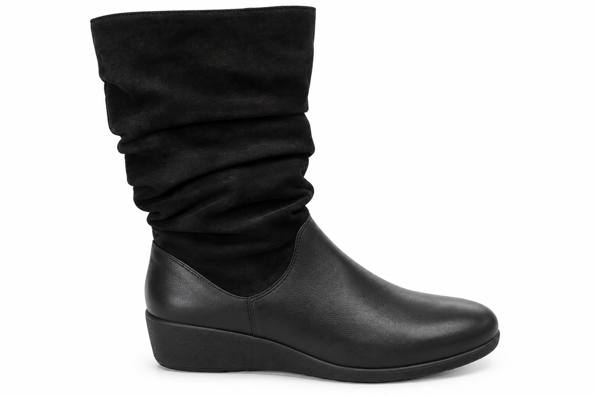 Caprice 9-25407-23 Black Nappa/Suede Comb Boot