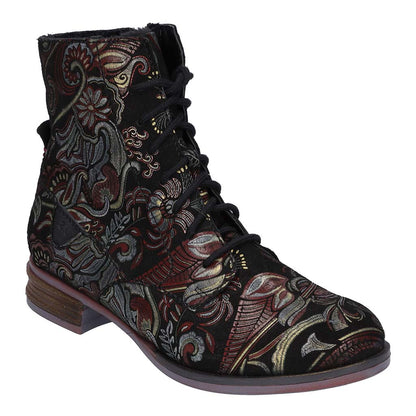 Josef Seibel Ladies Sanja 01 Floral Print Ankle Boots 76501 VL251 100