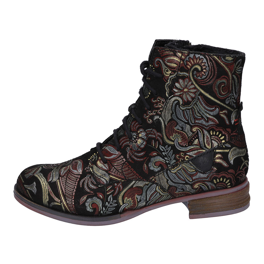 Josef Seibel Ladies Sanja 01 Floral Print Ankle Boots 76501 VL251 100