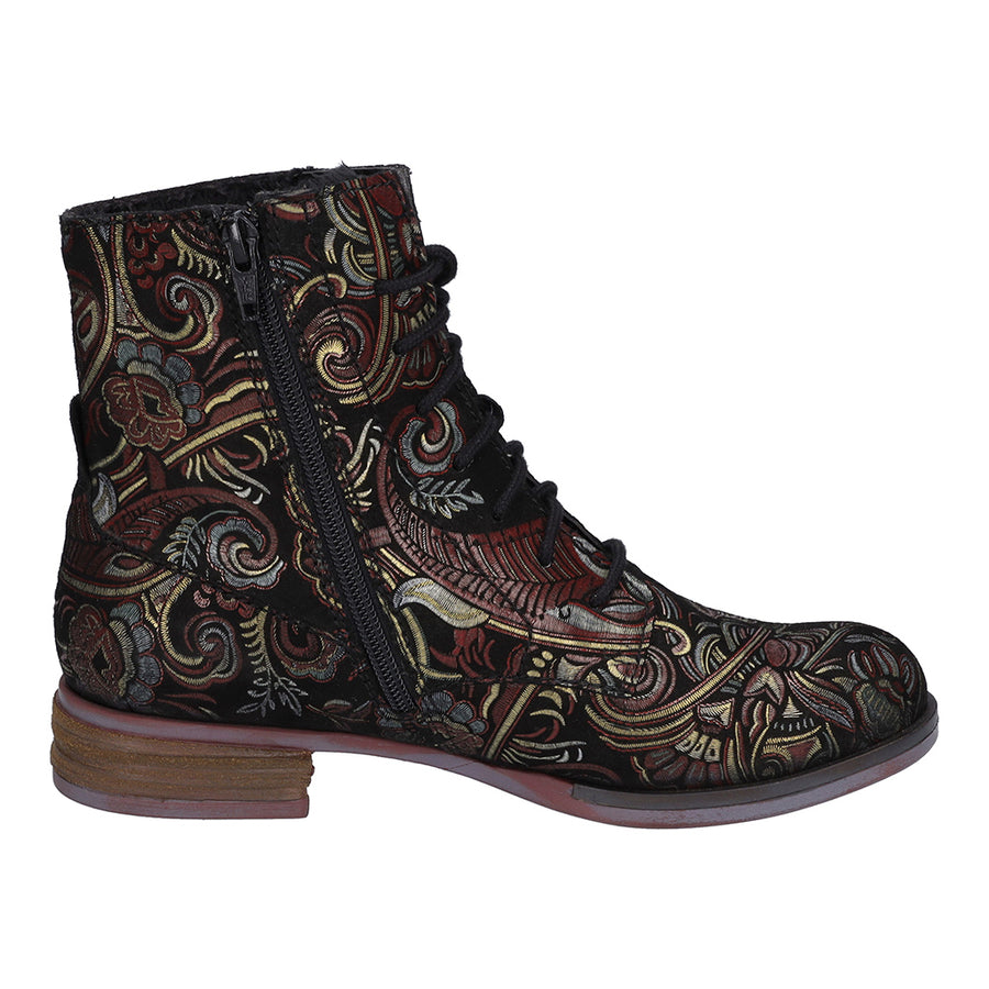 Josef Seibel Ladies Sanja 01 Floral Print Ankle Boots 76501 VL251 100