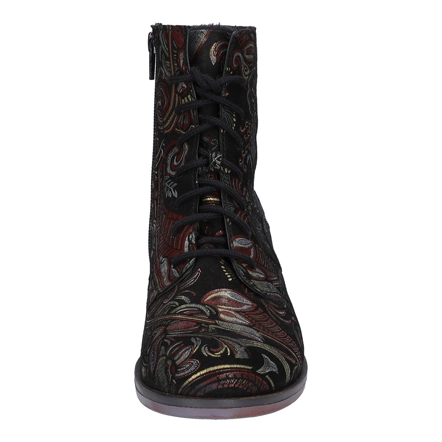 Josef Seibel Ladies Sanja 01 Floral Print Ankle Boots 76501 VL251 100