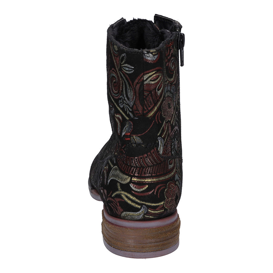 Josef Seibel Ladies Sanja 01 Floral Print Ankle Boots 76501 VL251 100