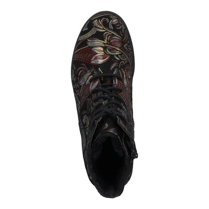 Josef Seibel Ladies Sanja 01 Floral Print Ankle Boots 76501 VL251 100
