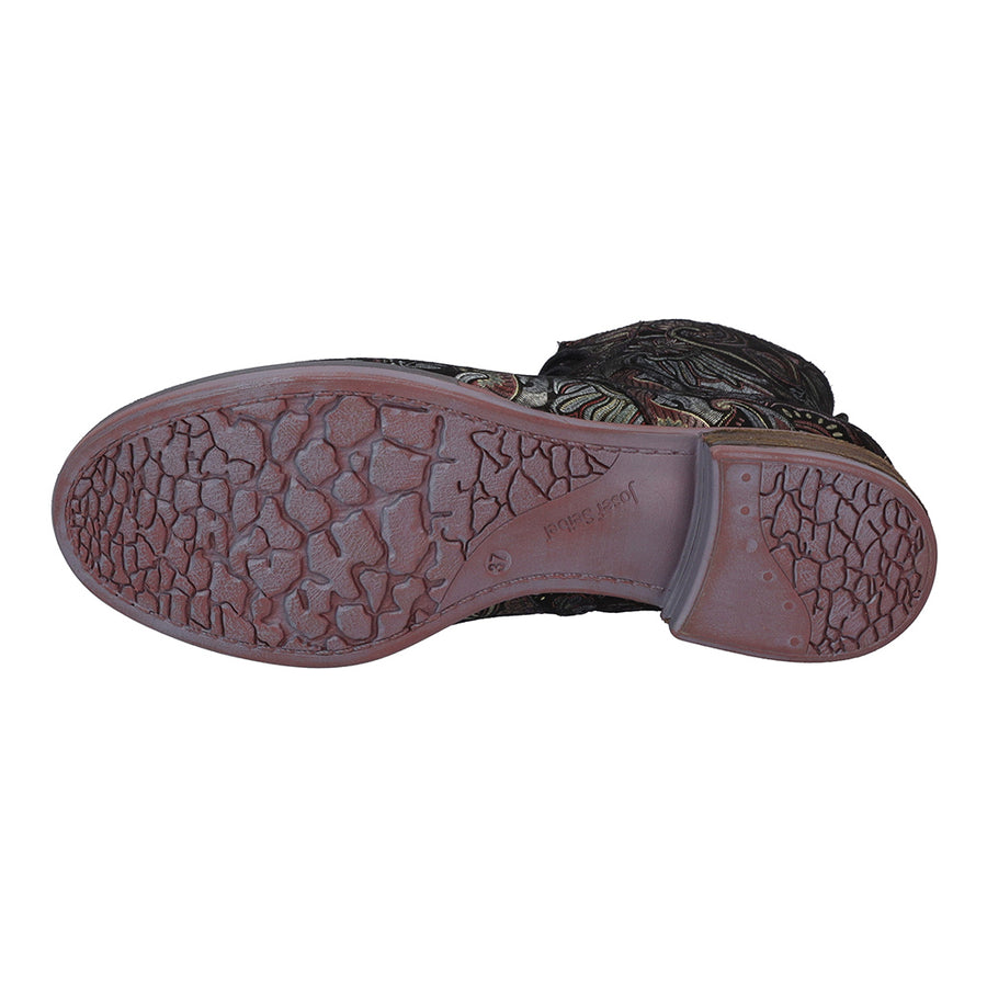 Josef Seibel Ladies Sanja 01 Floral Print Ankle Boots 76501 VL251 100