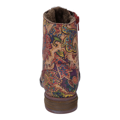Josef Seibel Ladies Sanja 01 Floral Print Ankle Boots 76501 Vl290 460