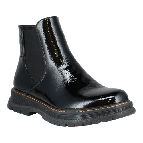 Josef Seibel (Westland) 769522 787 100 Black Patent Chelsea Boot.