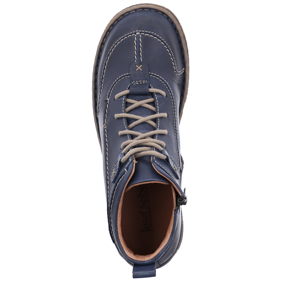 Josef Seibel Ladies Neele 52 Blue Leather Ankle Boots 85152 162 530