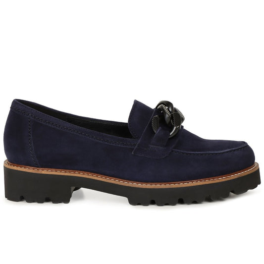 Gabor 4013.01.003 Ladies Squeeze Navy Suede Loafer