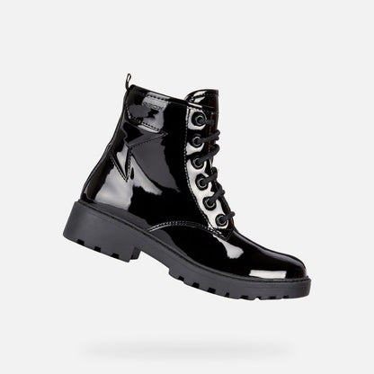 Geox J9420G J Casey Girls Black Ankle Boot