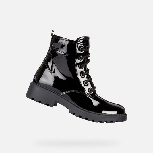 Geox J9420G J Casey Girls Black Ankle Boot