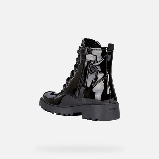 Geox J9420G J Casey Girls Black Ankle Boot