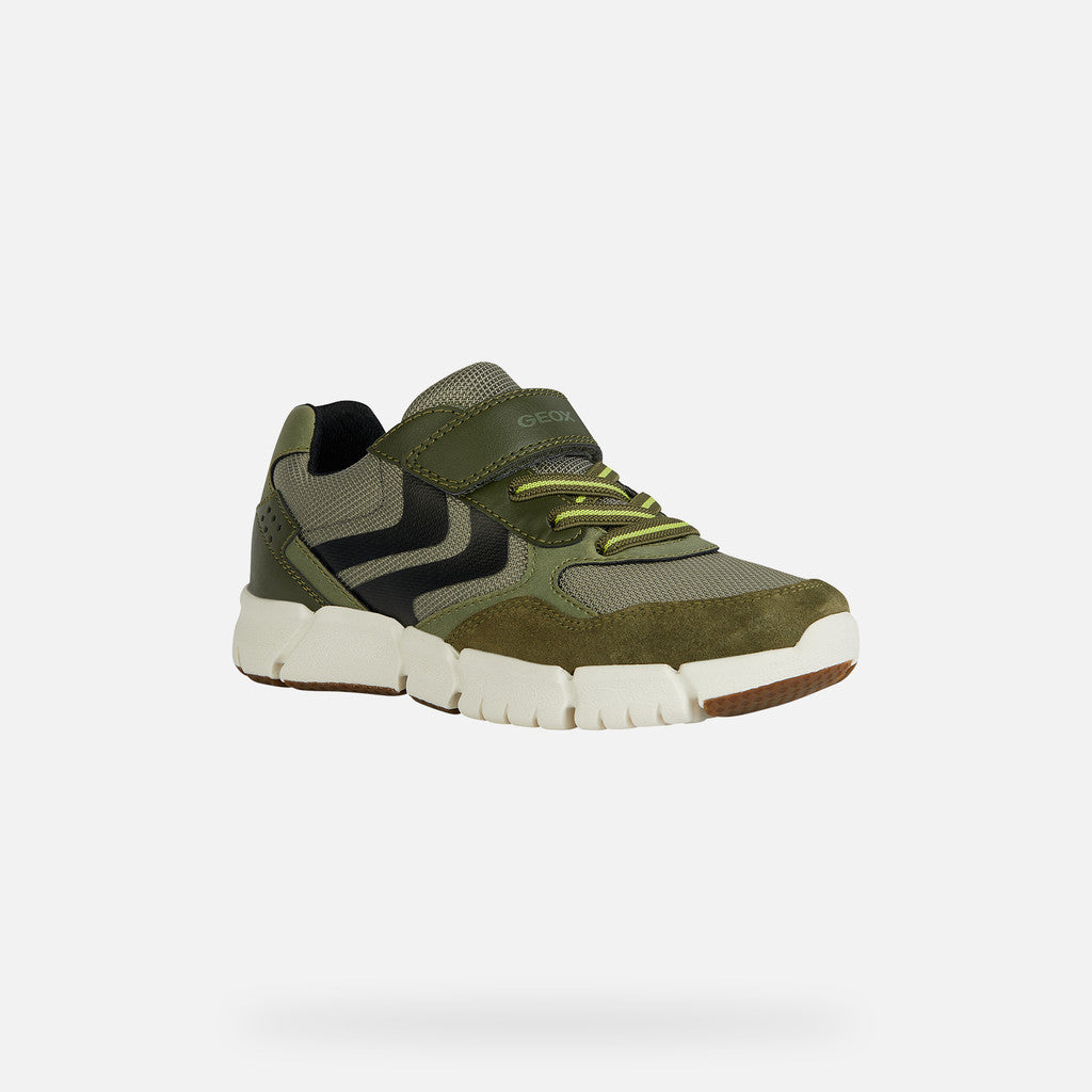 Geox Boys J Flexyper J459BB Miltary/Black Trainer