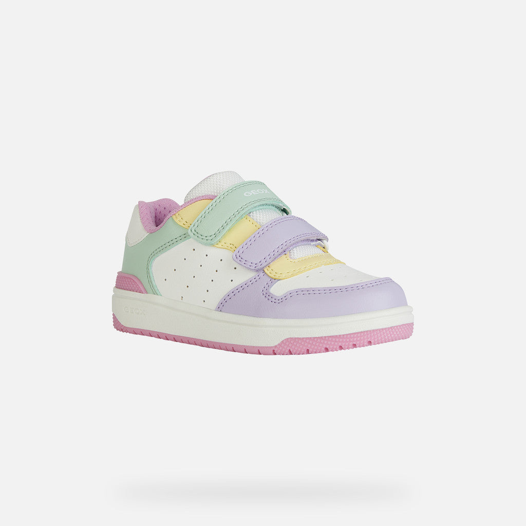Geox J45HXB Girls J Washiba White/Multicolour Trainer