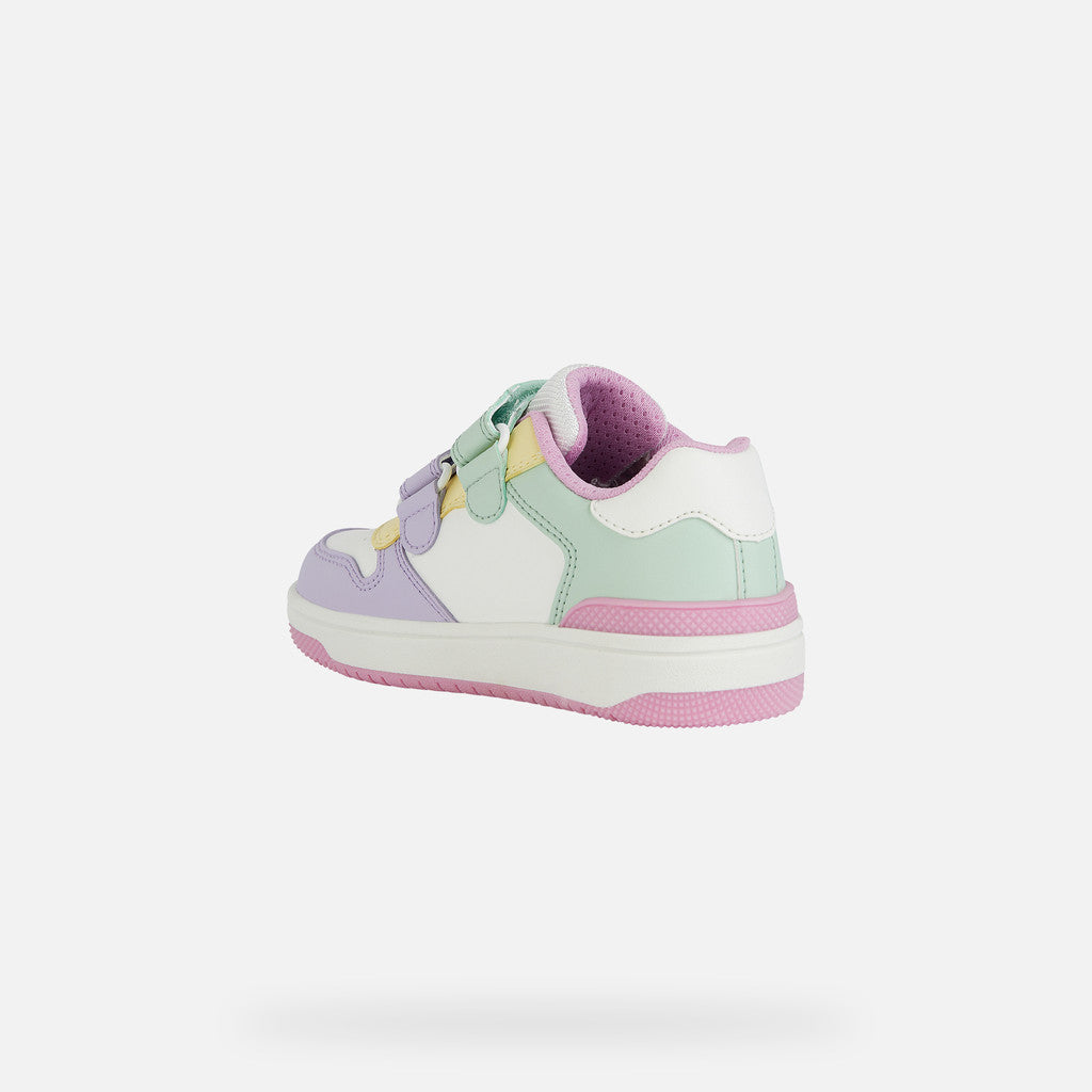Geox J45HXB Girls J Washiba White/Multicolour Trainer