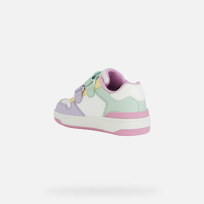 Geox J45HXB Girls J Washiba White/Multicolour Trainer
