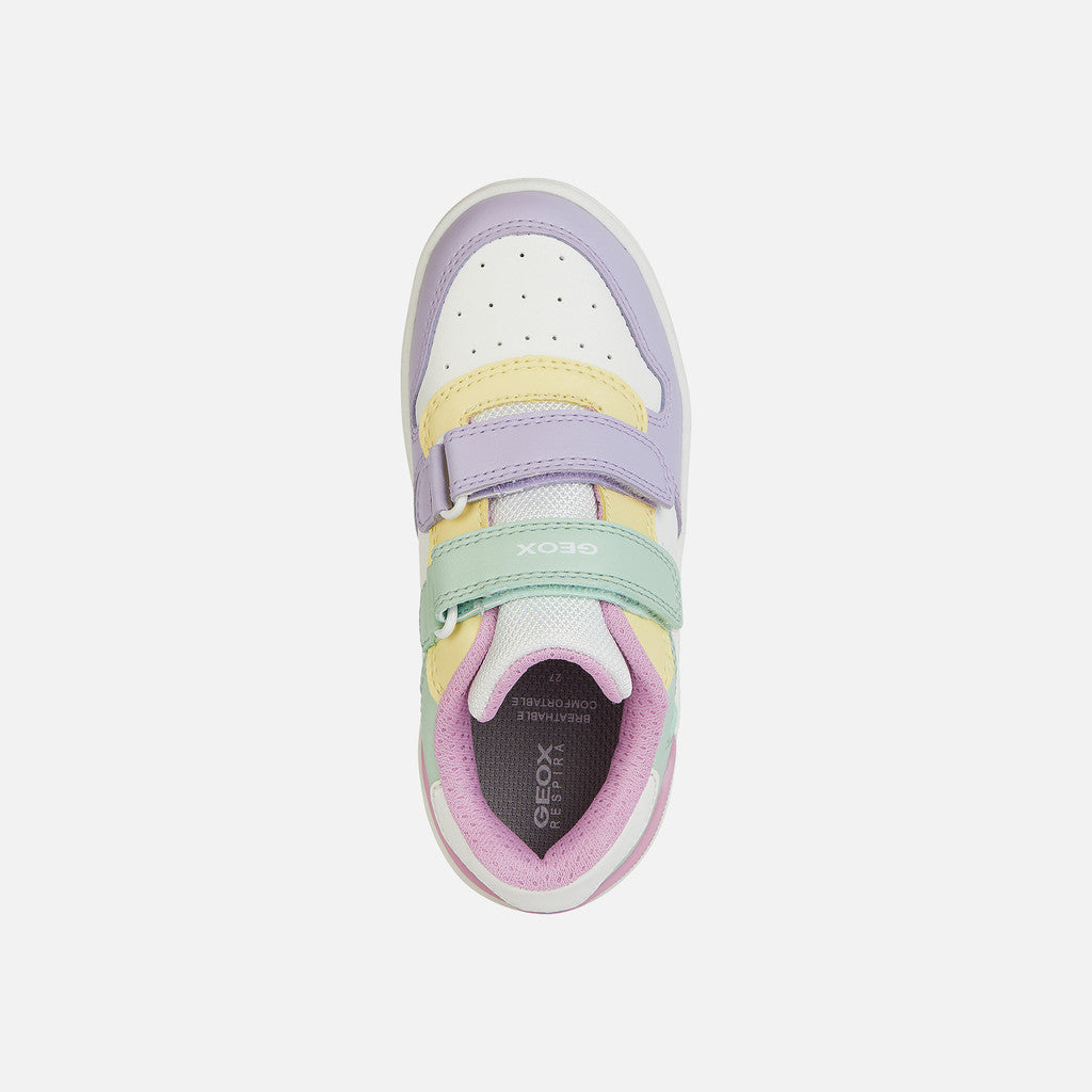 Geox J45HXB Girls J Washiba White/Multicolour Trainer
