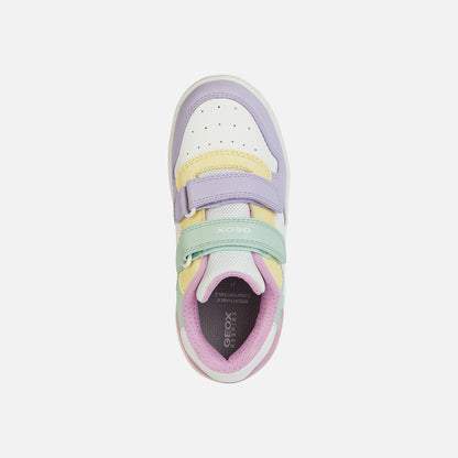 Geox J45HXB Girls J Washiba White/Multicolour Trainer