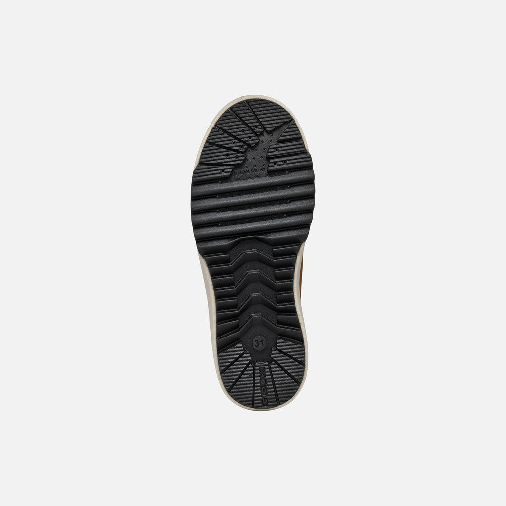 Geox J16MFA Boys Tan/Black Waterproof High-Top