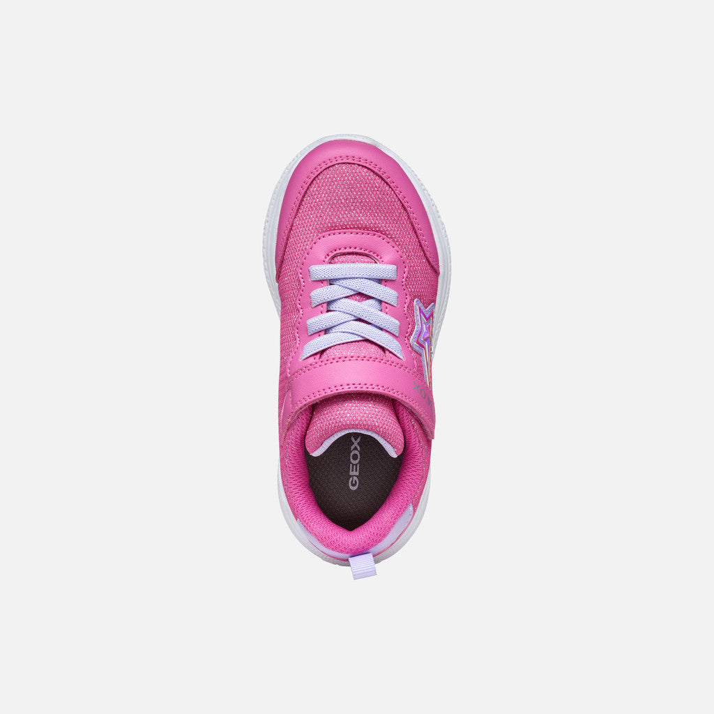Geox J55FWA J Sprintye Girls  Fuchia/Lilac Trainer