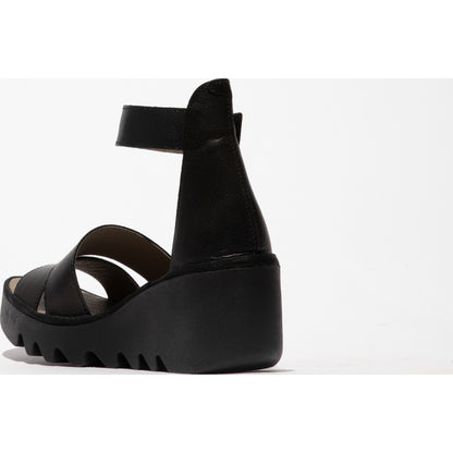 Fly  London P501290007 Bono Black Ankle Strap Sandal