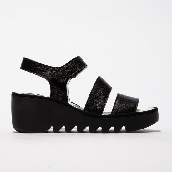 Fly London P501575001 Mousse Black Sandal